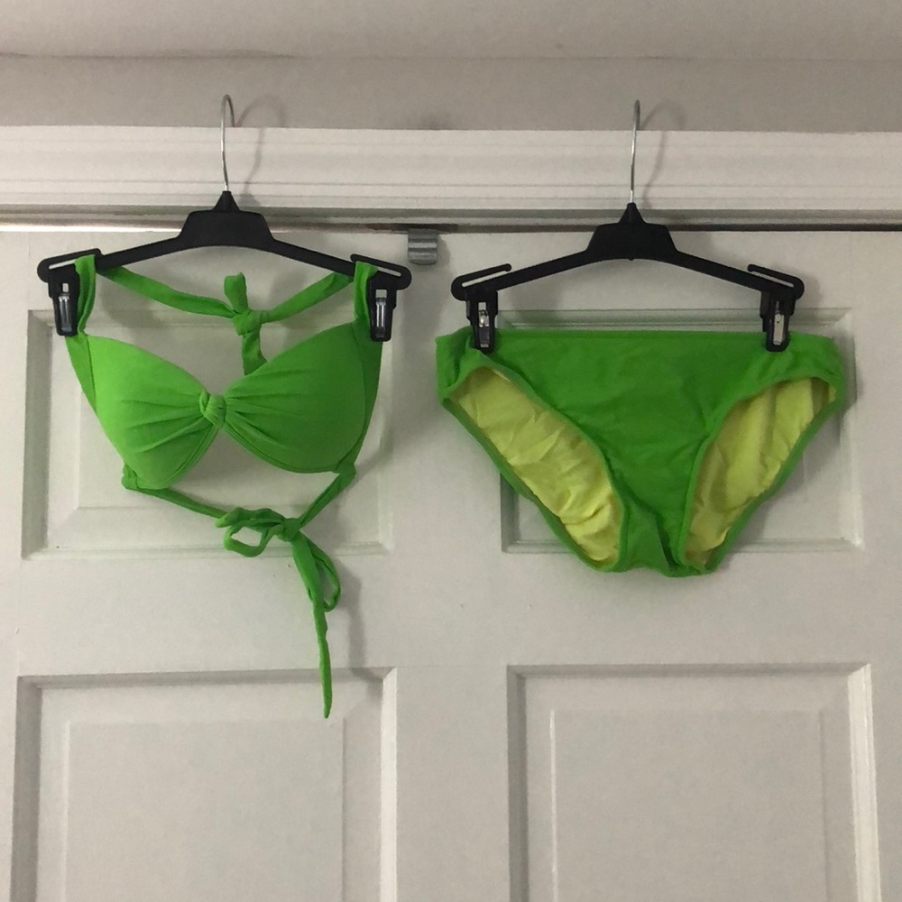 Sunsets Lime Knotted/Cinched Bikini Small